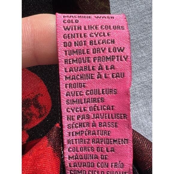 BETSY JOHNSON Skirt, Small, BLACK with‎ Red Floral, Knee Length Soft Classy EUC - Picture 5 of 8